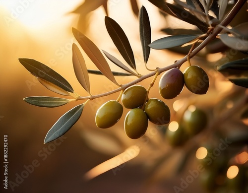Wallpaper Mural close up of ripe olives on branch sunlit leaves antioxidant farming Torontodigital.ca