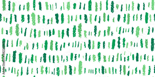 Crayon seamless pattern of grass. Green summer field or lawn background with simple doodle plants with chalk texture. Abstract seamless pattern of meadow grass drawn with crayon, vector illustration