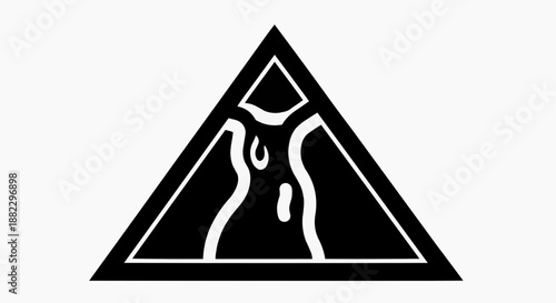 Iconic warning sign with pregnant woman illustration inside a triangle symbol