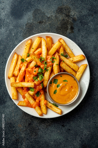 French fries with sauce