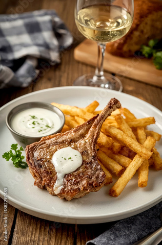 Lamb chops with fries