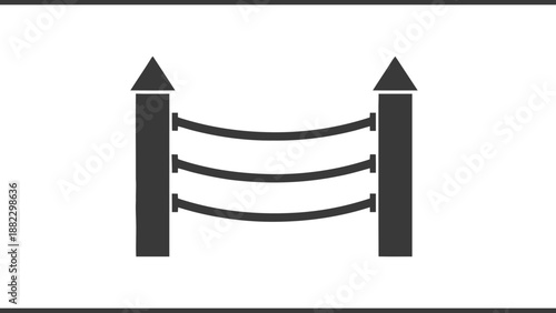 Vector illustration of a classic rope barrier icon, symbolizing crowd control and event demarcation