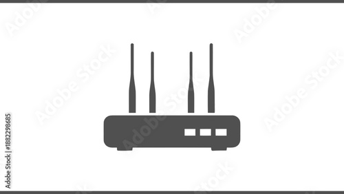 Vector illustration of a wireless network router, essential for internet connectivity and digital data
