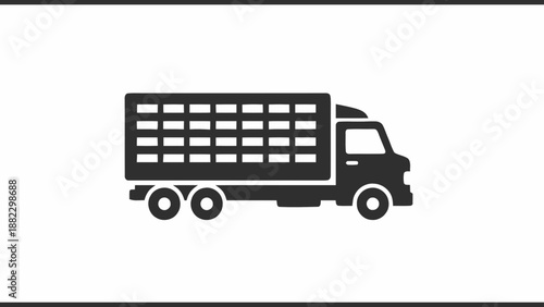 Vector illustration of a cargo truck silhouette, suitable for logistics and delivery services
