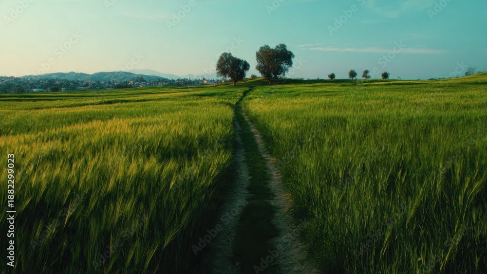 Obraz premium Green Field Path