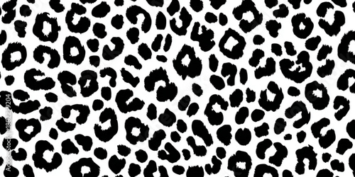 Black leopard spots on white background.