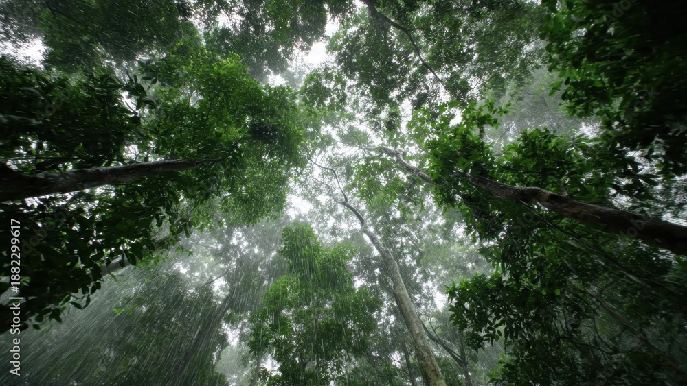 Fototapeta premium Rainforest Canopy View Looking Up