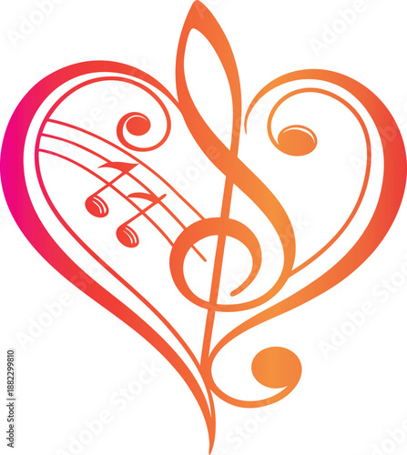 Melodic harmony a heartfelt musical composition with treble clef and notes