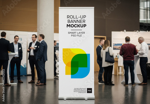 Rollbanner mockup at an event