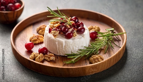 Wallpaper Mural Delicious Ricotta Cheese Topped With Cranberry Walnuts And Rosemary For A Gourmet Snack Or Appetizer Presentation Torontodigital.ca