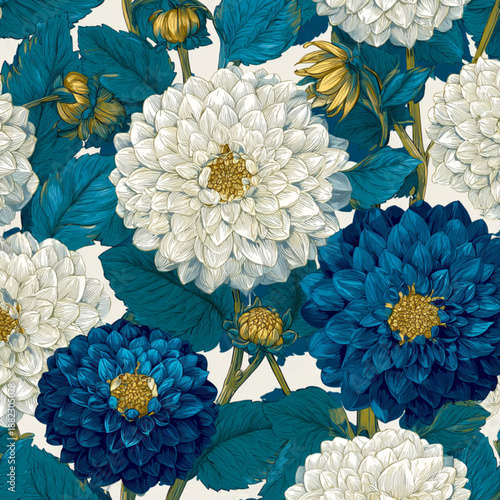 Closeup of Chrysanthemum Flower Heads.