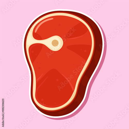 Raw beef steak cut icon illustrating red meat