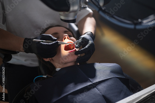 Wallpaper Mural Dental Procedure Imagery, Restorative Dental Professional Meticulously Working With Advanced Tools Torontodigital.ca