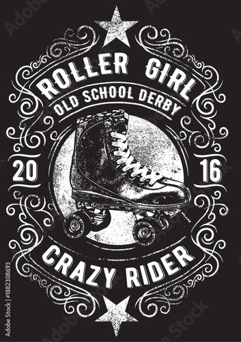 Roller Girl Old School Derby Badge