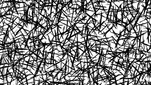 Complex network of intersecting lines forming a chaotic pattern