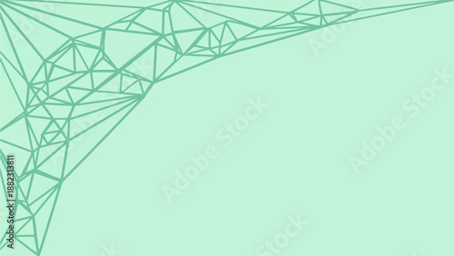 Network geometric structure extending across a digital landscape from a low-poly 3D viewpoint