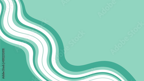 Wavy layered pattern illustration with flowing lines and curves in various shades of green