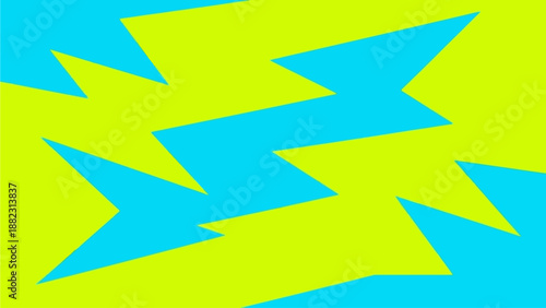 Dynamic lightning bolts illustration in bright colors from a straightforward viewpoint