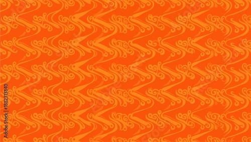 Vibrant orange background with intricate light orange swirling pattern design from steven reference