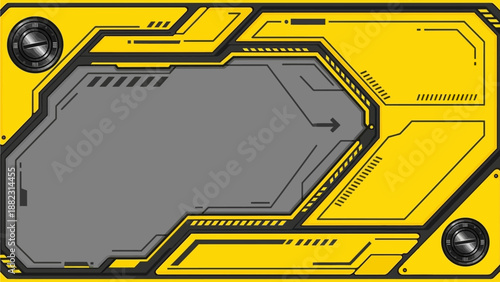 Futuristic control panel with advanced interface and technical design elements viewed from the front