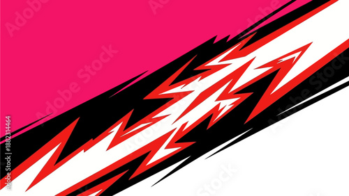 Dynamic abstract illustration featuring lightning, energy, and movement in a diagonal composition