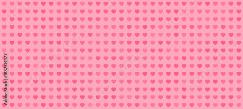 Seamless pattern of pink hearts on a textured background. Valentine pattern for greeting card, gift wrap, fabric, digital paper.