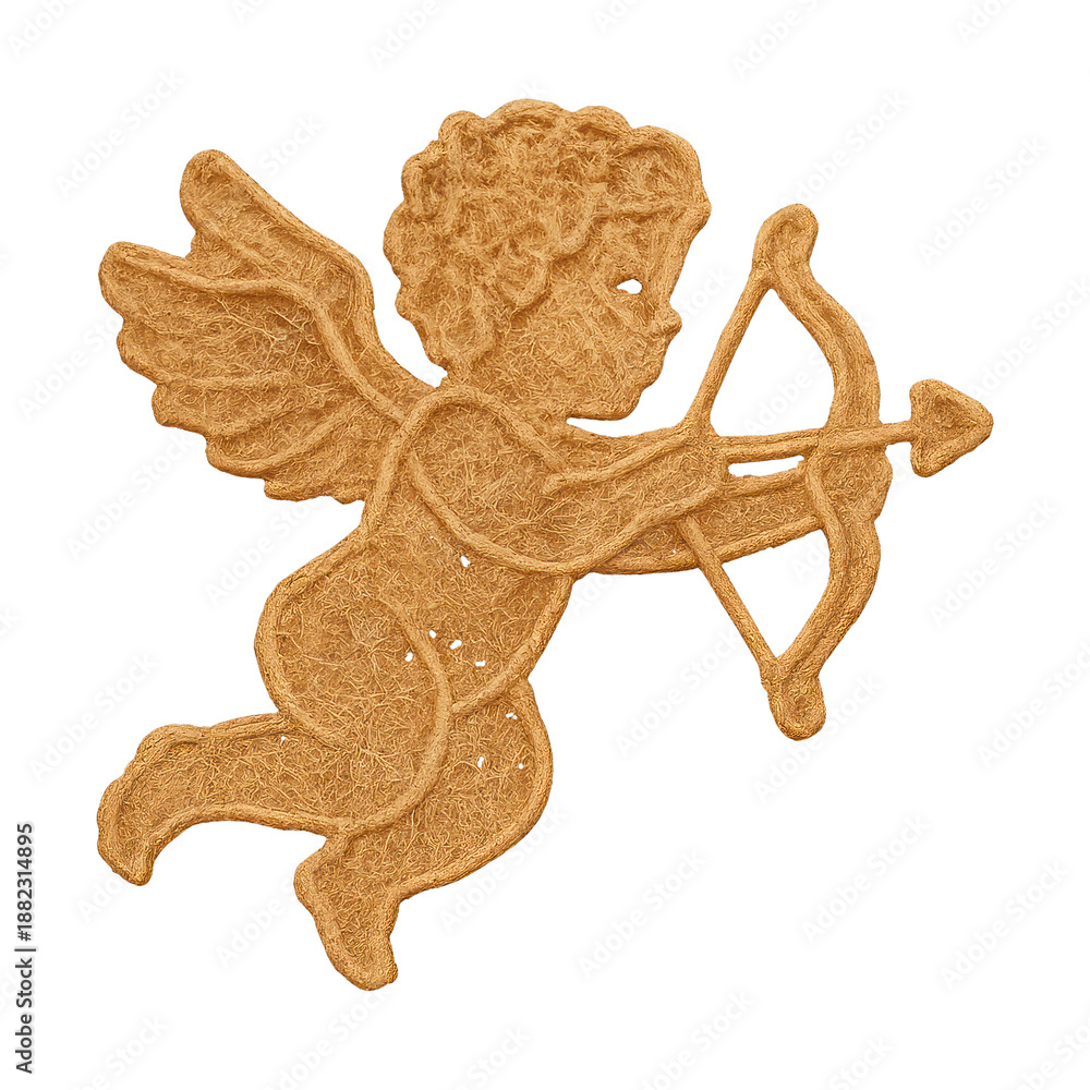 Obraz premium PNG Golden cherub with bow