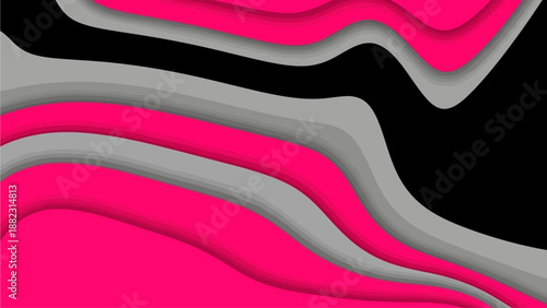 Beautiful, serene landscape with layered magenta hills