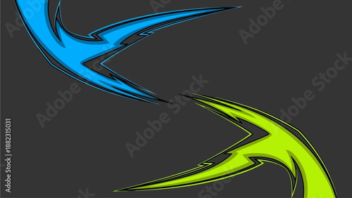 Dynamic illustration of abstract shapes and colors in motion, viewed from a modern perspective, with contrasting elements, creating a visual effect, steven (526).ai style