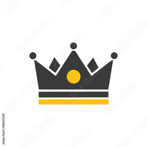 Black Crown Icon with Yellow Accent.