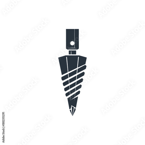 Black Drill Bit with Spiral Flutes.