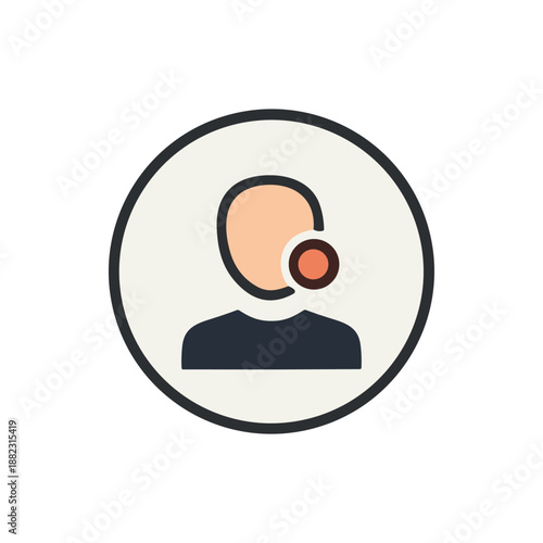 Customer Service Representative with Headset Icon.