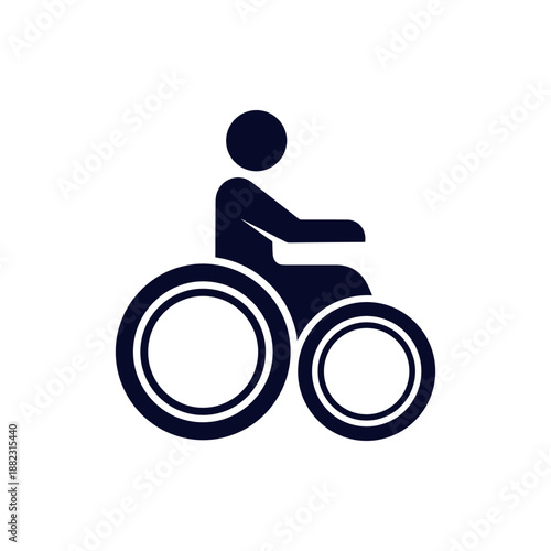 Disabled Person in Wheelchair Simple Icon.