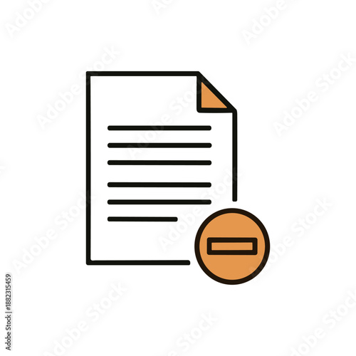 Document File with Minus Symbol Icon.