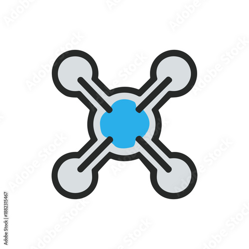 Drone Icon with Blue Central Hub.