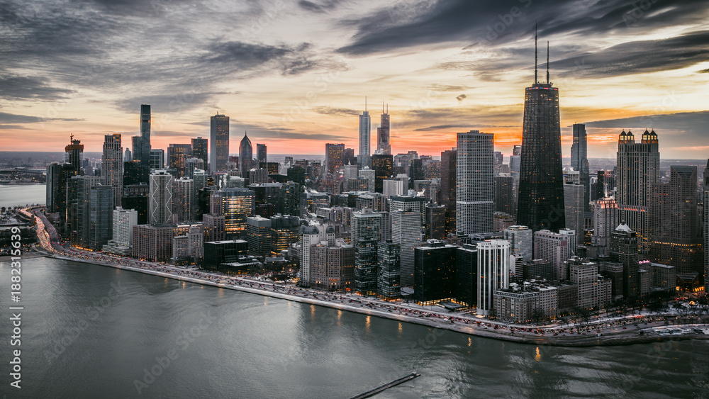 Fototapeta premium Chicago Illinois Downtown Skyline