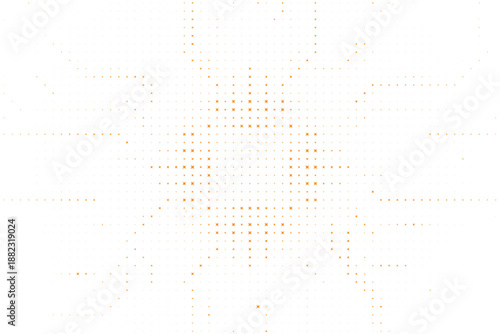 Minimalist Orange Halftone Neural Network Pattern with Symmetrical Star Particles for Modern Artificial Intelligence Concept Design Vector Illustration