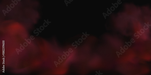A background with a dark red smoke texture and abstract blurred shapes. Mysterious and dramatic atmospheric fog effect for graphic design.