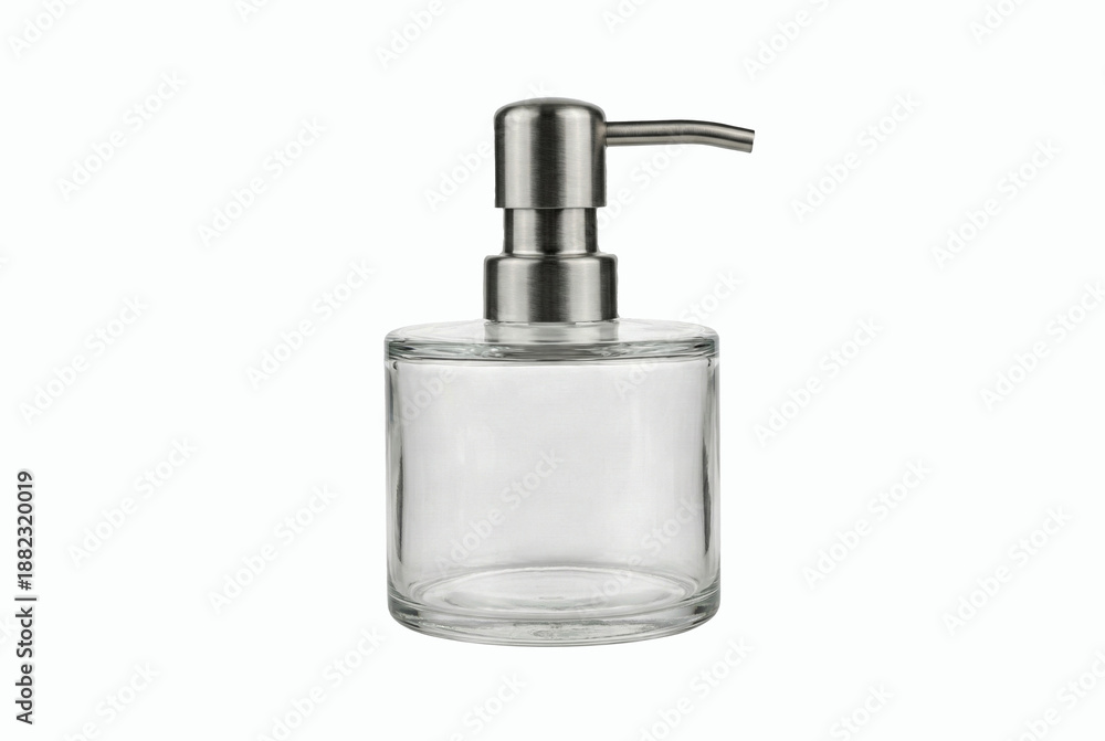 Obraz premium Modern Glass Soap Dispenser with Stainless Steel Pump
