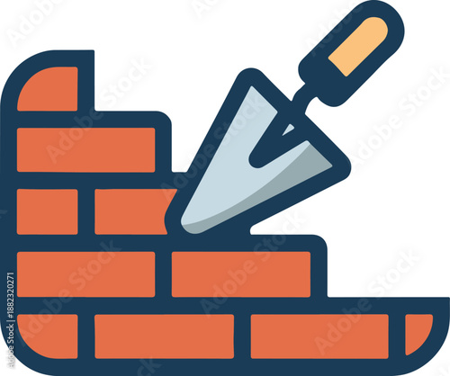 Brick laying icon