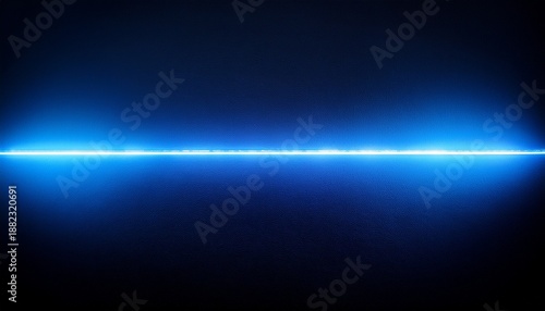 Blue Neon Light Line With Glow Effect