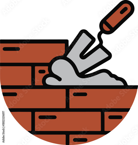 Brick laying icon