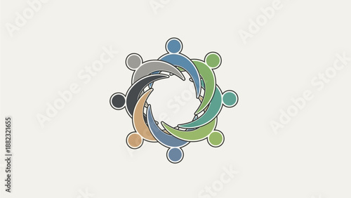 Diverse group of people joining hands in unity and cooperation