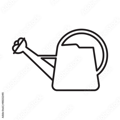 Descriptive line drawing of a watering can used for garden care and plant nurturing.