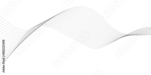 Abstract grey smooth element wavy modern curve lines on transparent background. Digital frequency track equalizer. Abstract frequency sound wave lines, twisted curve lines and technology background.