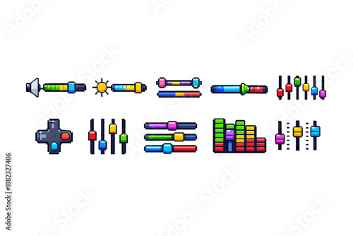 Audio and music, multimedia 3d icon set. Sound, volume controls collection