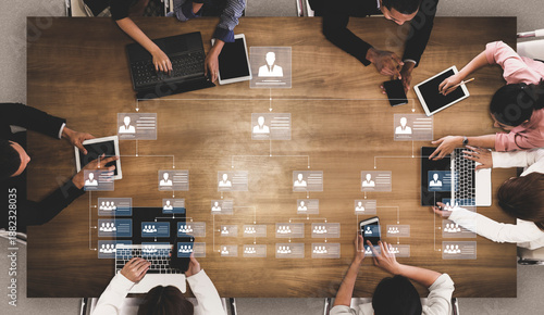 Canvas Print Corporate org chart and team structure show hierarchy, team, and structure for c