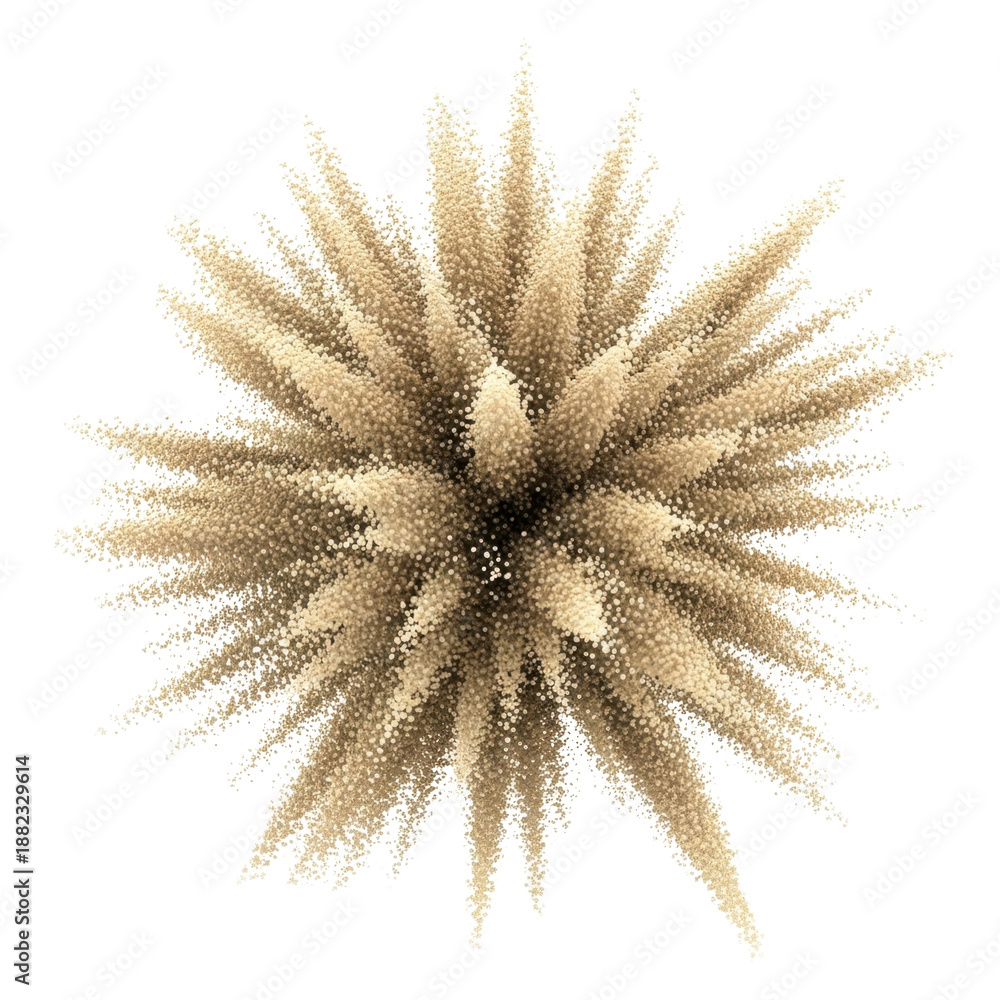 Fototapeta premium Exploding dust cloud of beige particles