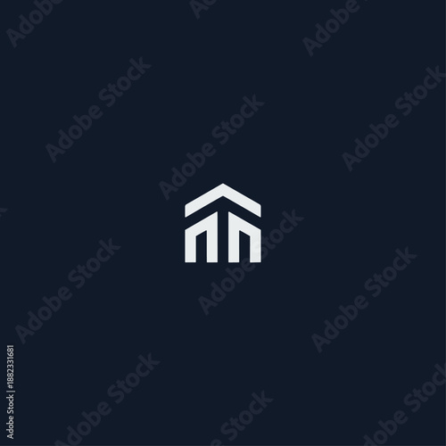 Letter N real estate logo icon flat vector design