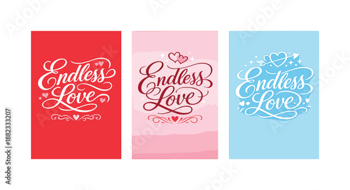 Love messages flat icon set. featuring endless love, hearts, and romantic symbols